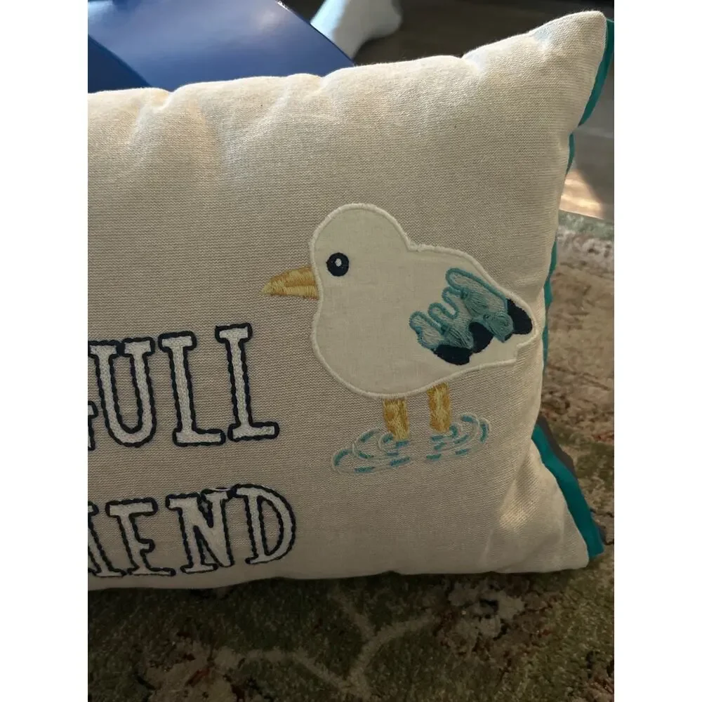 Pier 1 Pillow (hey gull friend